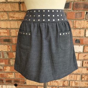 Candie's Juniors 3 Gray Mini Skirt Studded